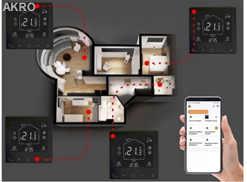 ESCO TC-710B WIFI TUYA CZARNY Sterowanie Podłogowe